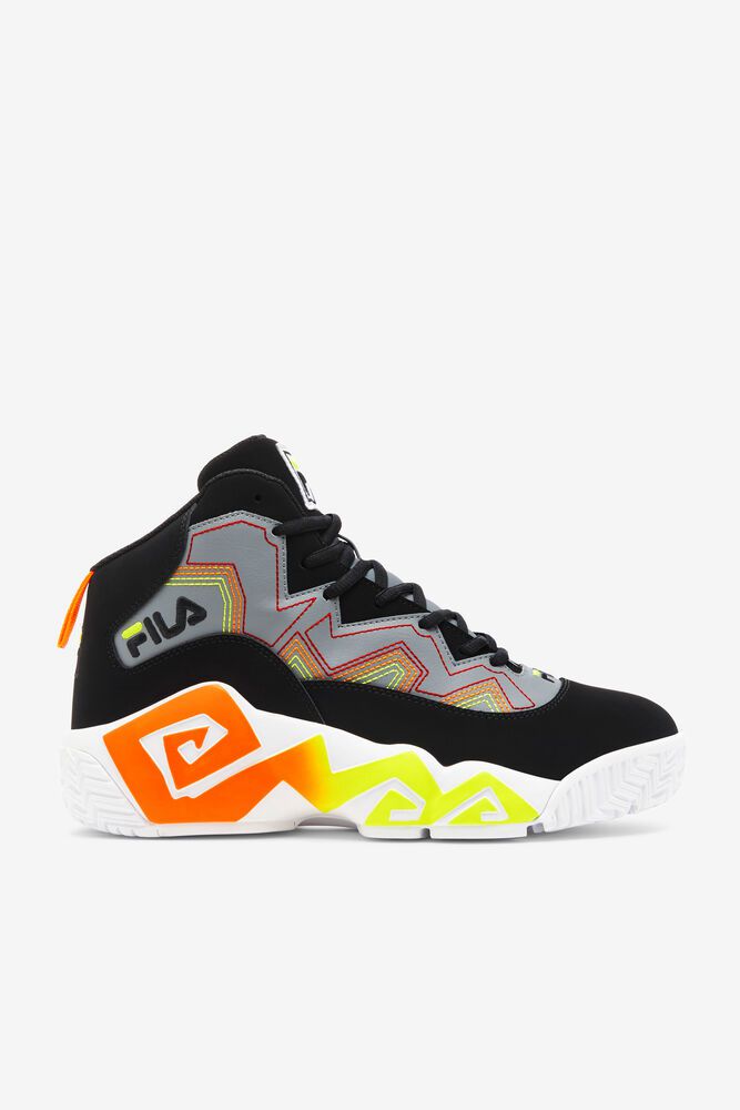 Fila Mb Stitch Black/Orange Sneakers Mens - NZ 78954-LPFB